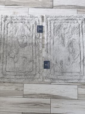 Riva Cotton Bath Mats Size 20 X 30 In Gray 2 Pack. Brand New.